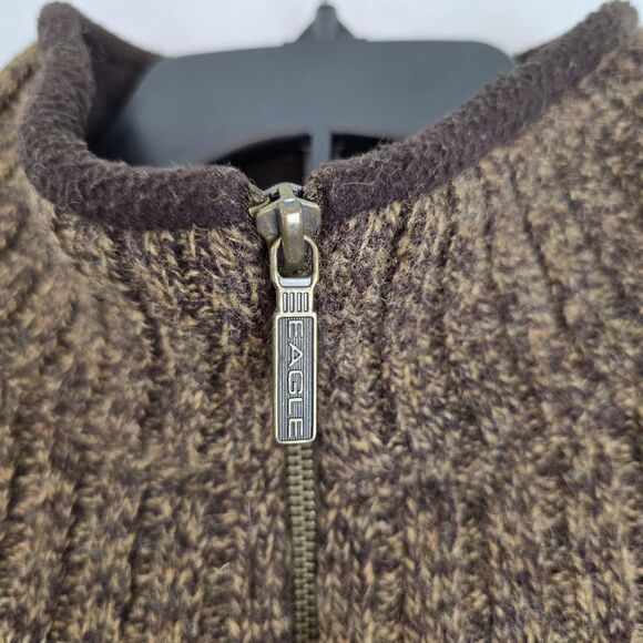 American Eagle Outfitters Sweater Mens Sz XXL Brown Red Half Zip Wool Mock Neck - Picture 9 of 15